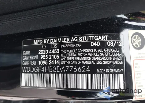 2013 Mercedes-Benz C 250 Sport from USA, damaged, VIN WDDGF4HB3DA776624